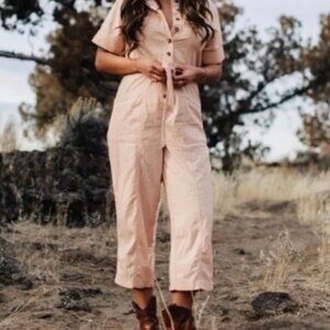 Madewell Top-Stitched Coverall Jumpsuit. Light coral color.  Size 2